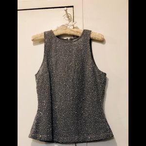 Papell Boutique Evening Gray Sequined Tank
